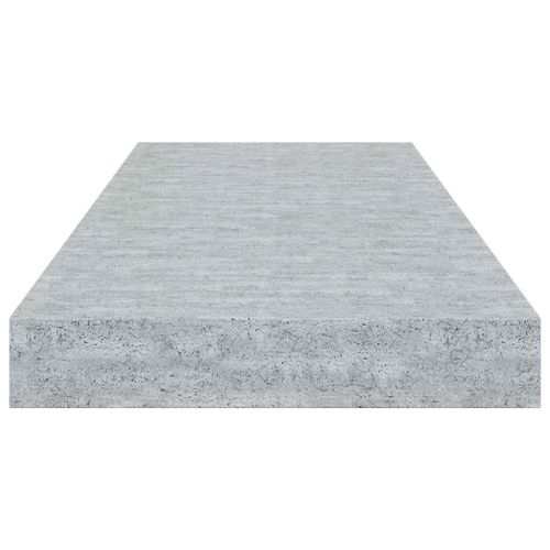 Окачен стенен рафт, бетонно сив, 60x23,5x3,8 см, МДФ