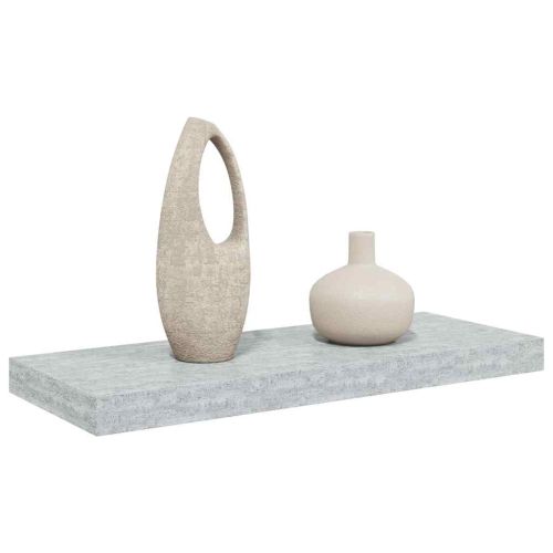 Окачен стенен рафт, бетонно сив, 60x23,5x3,8 см, МДФ