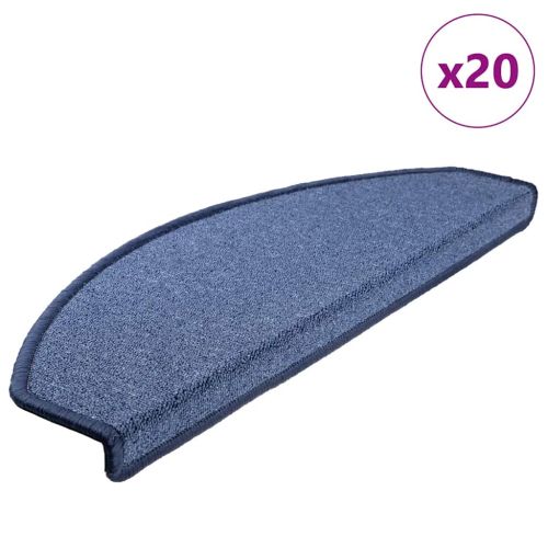 Изтривалки за стълби, 20 бр., 65x24x4 см, сини, полукръгли, големи