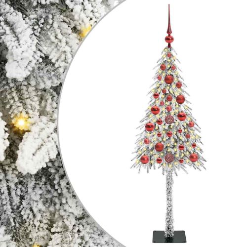 Коледно дърво с 150 LED светодиода Бяло 120 cm ПЕ и стомана