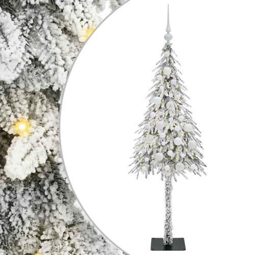 Коледно дърво с 150 LED светодиода Бяло 120 cm ПЕ и стомана