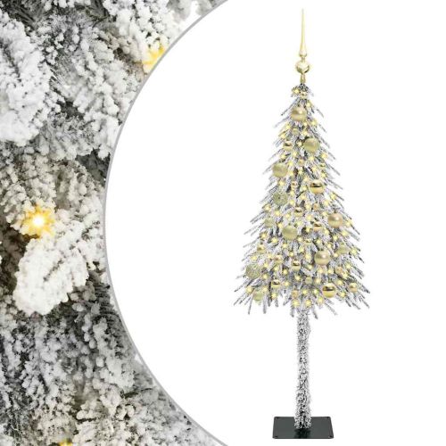 Коледно дърво с 150 LED светодиода Бяло 120 cm ПЕ и стомана