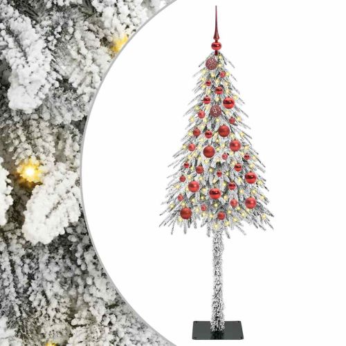 Коледно дърво с 150 LED светодиода Бяло 150 cm ПЕ и стомана