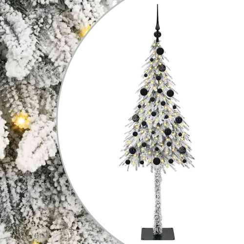 Коледно дърво с 150 LED светодиода Бяло 150 cm ПЕ и стомана