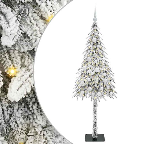 Коледно дърво с 150 LED светодиода Бяло 150 cm ПЕ и стомана