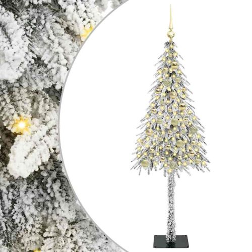 Коледно дърво с 150 LED светодиода Бяло 150 cm ПЕ и стомана