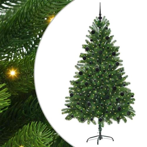 Коледно дърво с 300 LED светодиода с поставка Зелен 210 cm ПЕ