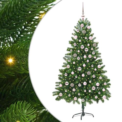 Коледно дърво с 300 LED светодиода с поставка Зелен 210 cm ПЕ