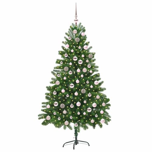 Коледно дърво с 300 LED светодиода с поставка Зелен 210 cm ПЕ