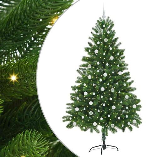Коледно дърво с 300 LED светодиода с поставка Зелен 210 cm ПЕ