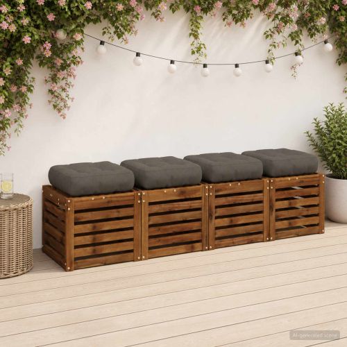 Кушони за сядане, 4 броя VIANEN 4 pcs 100% полиестер Сиво