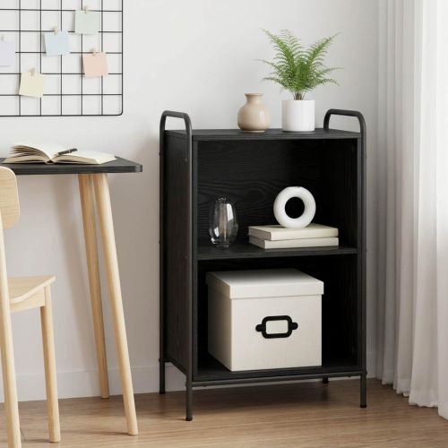 Шкаф за книги 55,5 x 33 x 174 см Инженерна дървесина Черен дъб