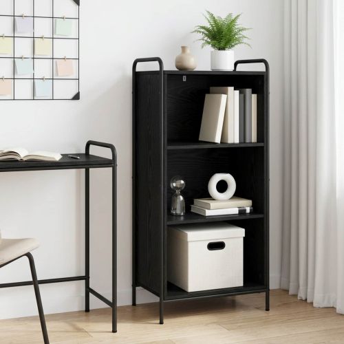 Шкаф за книги 55,5 x 33 x 174 см Инженерна дървесина Черен дъб