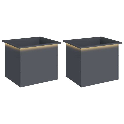 Градинска кашпа с LED осветление 2 бр. Антрацит 50 x 60 x 48 см