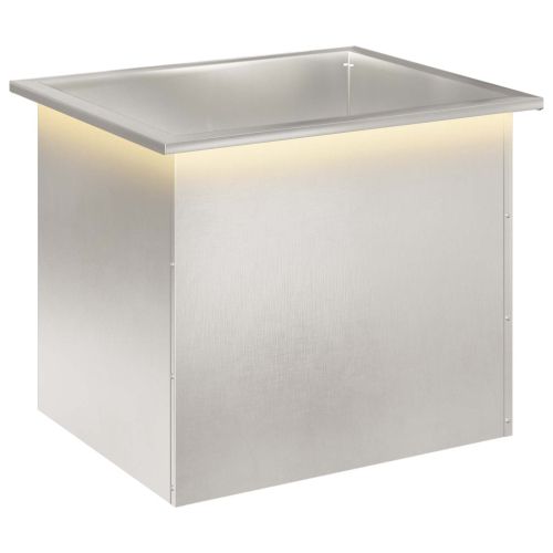 Градинска кашпа с LED осветление Сребристо 50 x 60 x 48 см