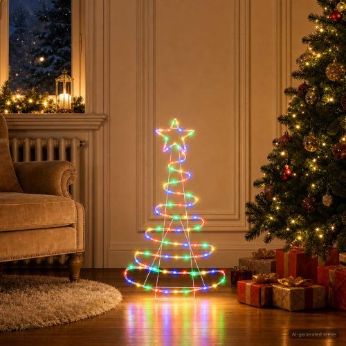 Светеща LED коледна елха LOVIISA 100 LED светодиода Многоцветен