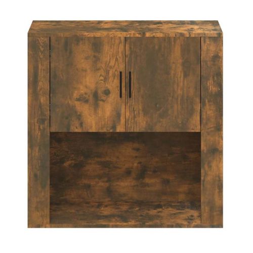 Стенен шкаф, опушен дъб, 80x33x80 см, инженерно дърво