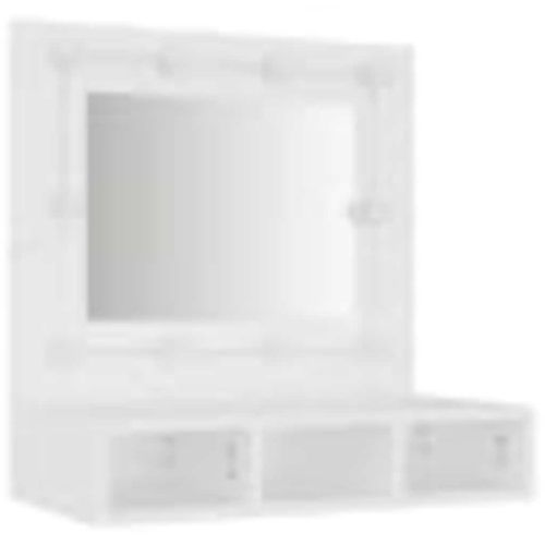 Огледален шкаф с LED, бял, 60x31,5x62 см