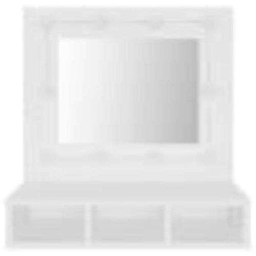 Огледален шкаф с LED, бял, 60x31,5x62 см