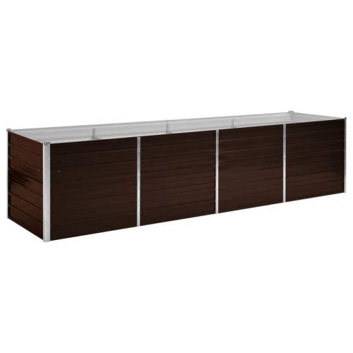 Градинска висока леха кафява 320x80x77 см поцинкована стомана