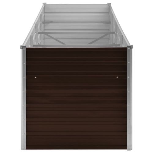 Градинска висока леха кафява 320x80x77 см поцинкована стомана
