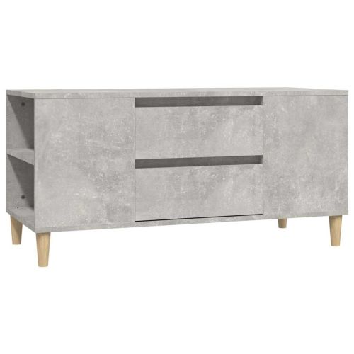 ТВ шкаф, бетонно сиво, 102x44,5x50 см, инженерно дърво