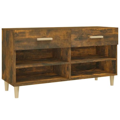 Шкаф за обувки, опушен дъб, 102x35x55 см, инженерно дърво