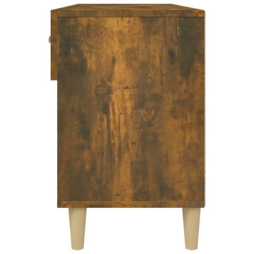 Шкаф за обувки, опушен дъб, 102x35x55 см, инженерно дърво