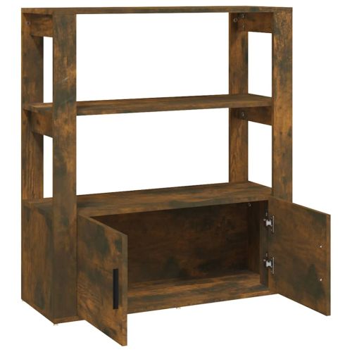 Сайдборд, опушен дъб, 80x30x90 см, инженерно дърво