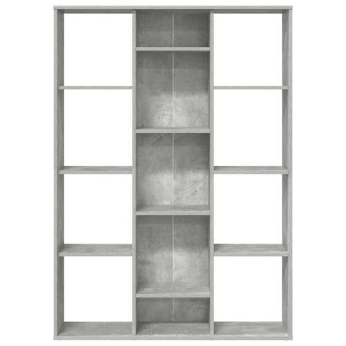 Разделител за стая, бетонно сив, 100x24x140 см, инженерно дърво