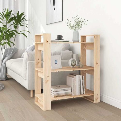 Шкаф за книги/Преграда за стая 80x35x91 см, масивна дървесина, бор