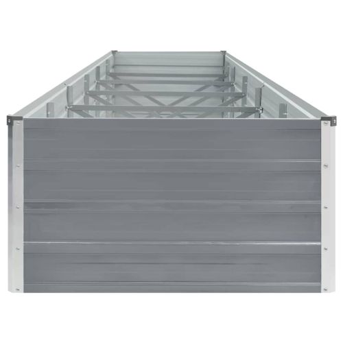 Градинска висока леха поцинкована стомана 480x80x45 см сива