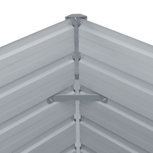 Градинска висока леха поцинкована стомана 480x80x45 см сива