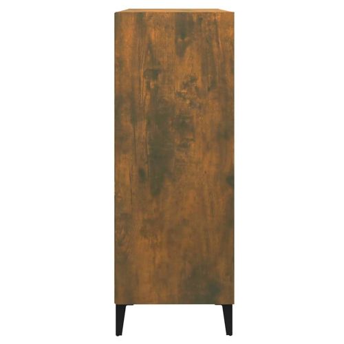 Сайдборд, опушен дъб, 69,5x32,5x90 см, инженерно дърво
