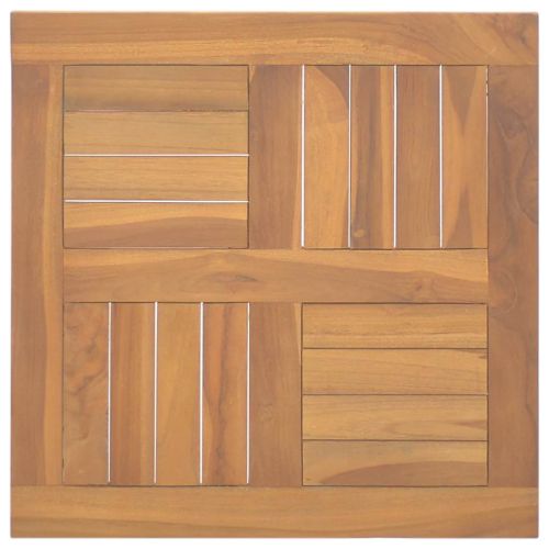 Квадратен плот за маса, 50x50x2,5 см, тиково дърво масив