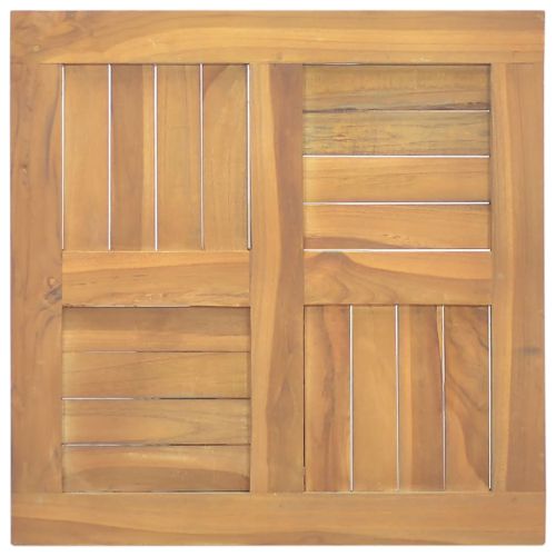 Квадратен плот за маса, 50x50x2,5 см, тиково дърво масив