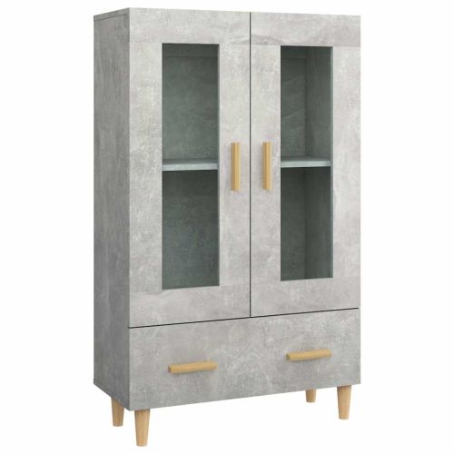 Висок шкаф, бетонно сив, 70x31x115 см, инженерно дърво