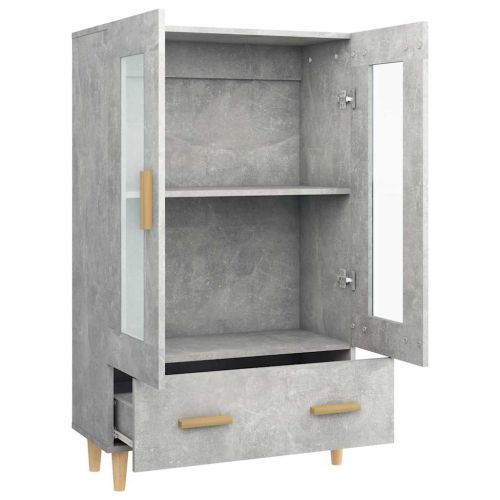 Висок шкаф, бетонно сив, 70x31x115 см, инженерно дърво