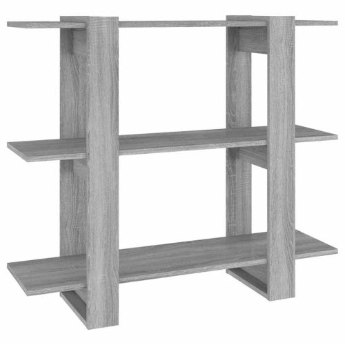 Библиотека/разделител за стая, сив сонома, 100x30x87 см