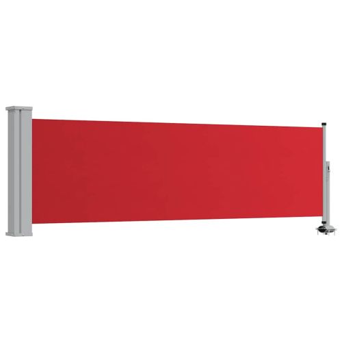 Прибираща се дворна странична тента, 80x300 см, червена