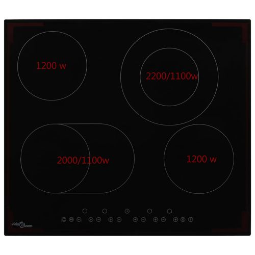 Керамичен плот с 4 котлона, сензорен контрол, 6600 W