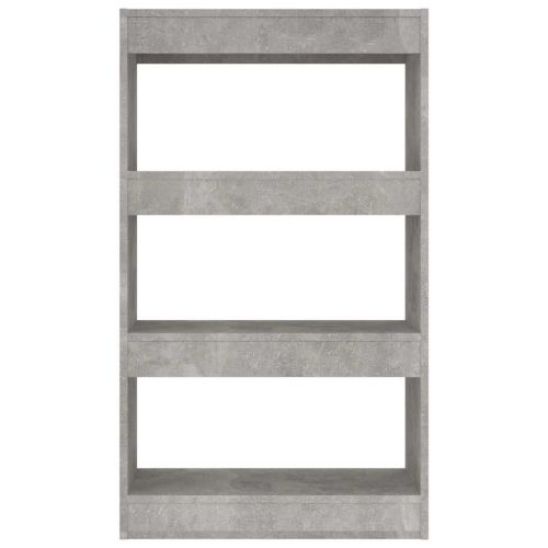 Разделител за стая, бетонно сив, 60x24x186 см, инженерно дърво