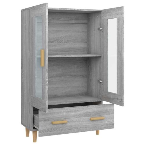 Висок шкаф, сив сонома, 70x31x115 см, инженерно дърво