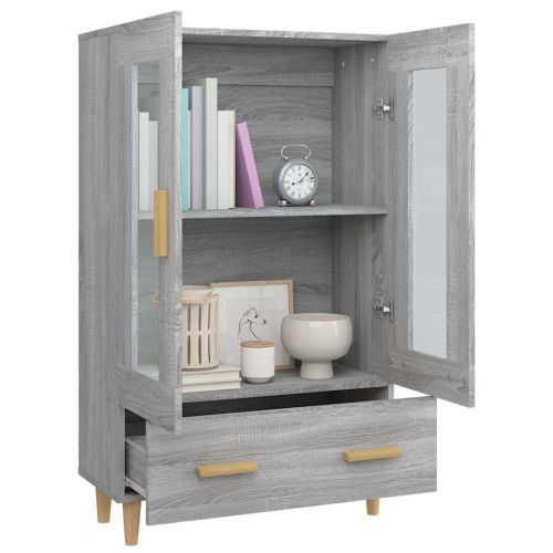 Висок шкаф, сив сонома, 70x31x115 см, инженерно дърво