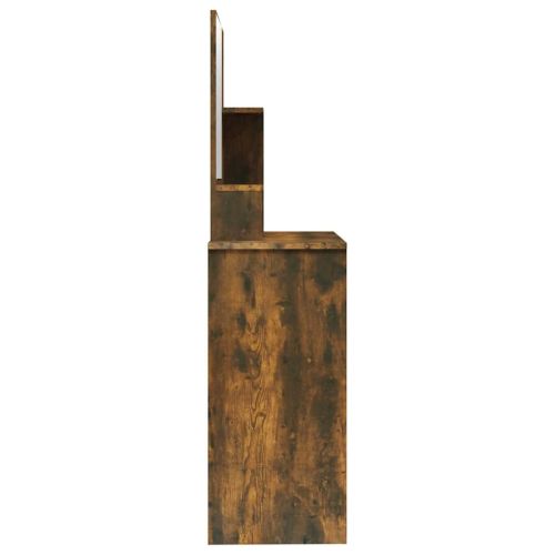 Тоалетка с огледало, Опушен дъб, 86,5x35x136 см