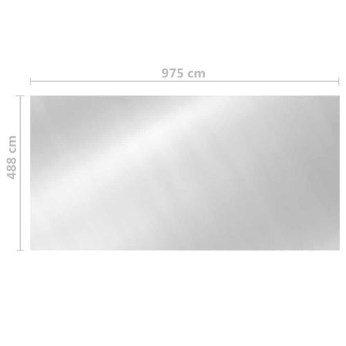 Покривало за басейн, сребристо, 975x488 см, PE