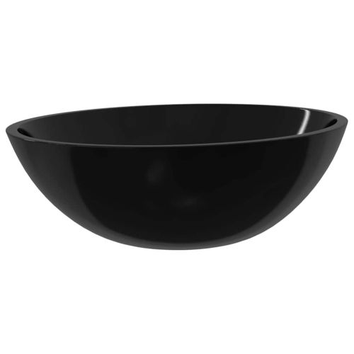 Стъклена мивка 50x37x14 см черна
