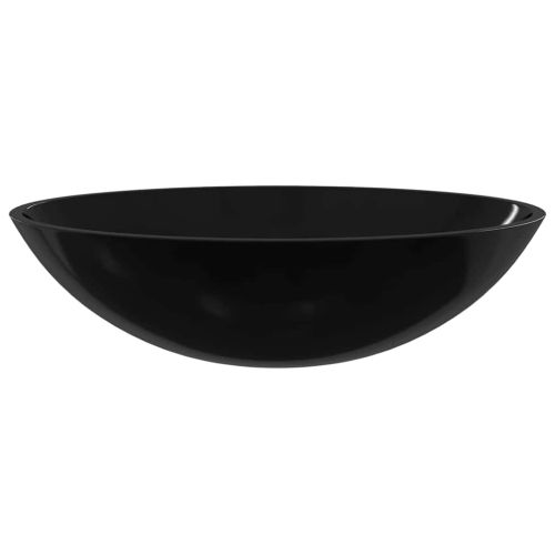 Стъклена мивка 50x37x14 см черна