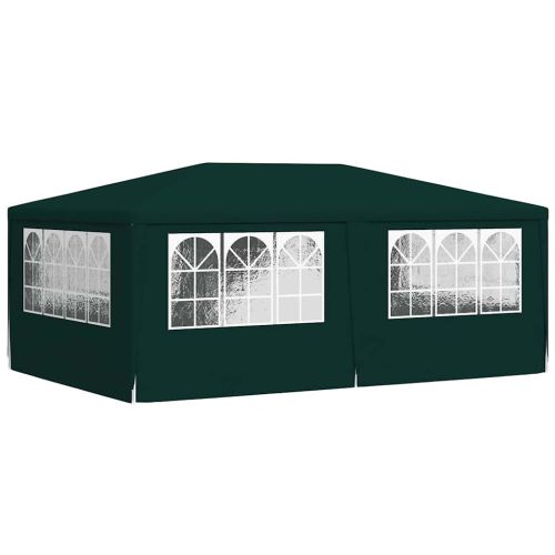 Професионална парти шатра със стени 4x6 м зелена 90 г/м²