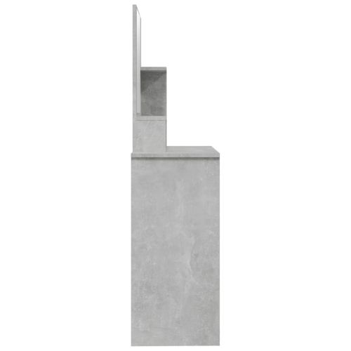 Тоалетка с огледало, бетонно сива, 86,5x35x136 см